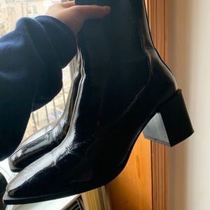 Zara patent leather boots